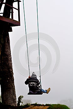 Swing over the abyss in Ecuador