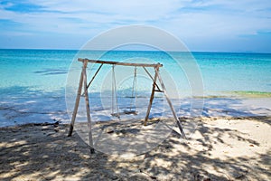 Swing for relaxation at the tropical beach
