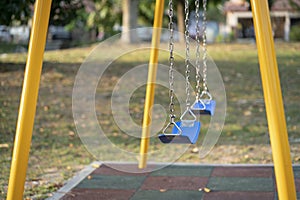 Swing set in a children playgorund