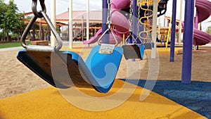 Swing set on playground