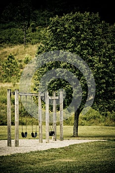 Swing set in public park