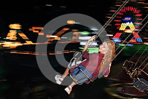 Swing Spining Amusement Carninal Enjoyment Concept photo