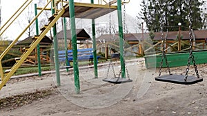 Swing swaying in a empty park