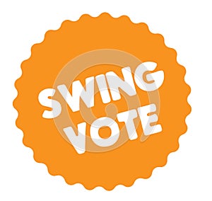 Swing vote stamp on white