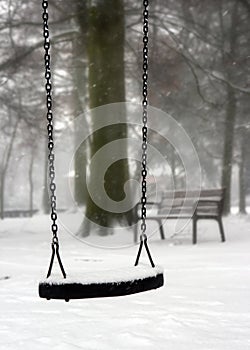 Swing in winter