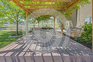 Swing on wood deck with Gazebo in Utah Valley