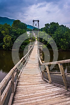 Swinging bridge in Buchanan, Virginia.