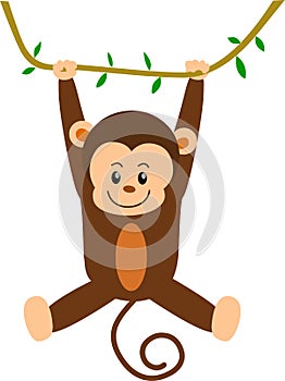 Swinging Monkey vector cartoon