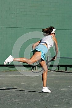 Swinging a racquet