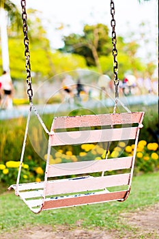 Swingset in the park photo