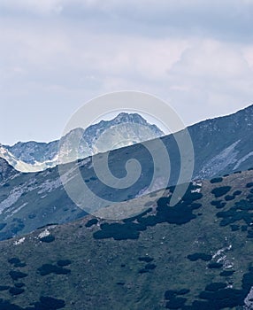 Swinica mountain peak from Bystre sedlo pass in Tatra mountains photo