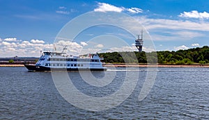 Swinoujscie. Control tower of ships on a sunny day.