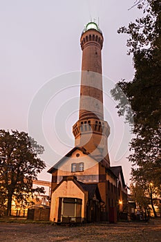 Swinoujscie lighthouse at night photo