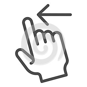 Swipe left line icon. Flick left vector illustration isolated on white. Gesture outline style design, designed for web photo