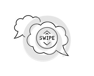 Swipe up button line icon. Scrolling arrow sign. Landing page scroll. Vector