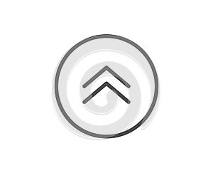 Swipe up button line icon. Scrolling arrow sign. Landing page scroll. Vector