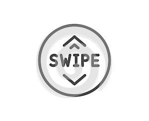 Swipe up button line icon. Scrolling arrow sign. Landing page scroll. Vector