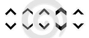 Swipe up-down icon vector set collection. Scroll button symbol