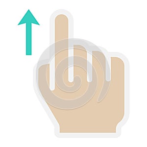 Swipe up flat icon, touch and hand gestures