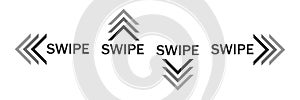 Swipe up icon. Buttons social media symbol. Sign web arrows vector photo