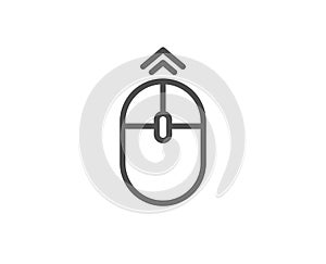 Swipe up mouse line icon. Scrolling arrow sign. Landing page scroll. Vector