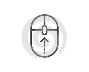 Swipe up mouse line icon. Scrolling arrow sign. Landing page scroll. Vector
