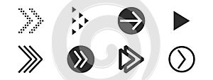Swipe up slide arrow button, scroll ui icon. Interface simple sign, set of buttons for social media symbol. Swipe up