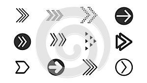 Swipe up slide arrow button, scroll ui icon. Interface simple sign, set of buttons for social media symbol. Swipe up