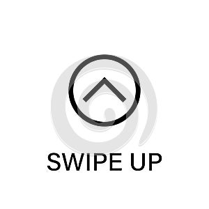 Swipe up vector isolated black icon. Black swipe up vector pointer. Arrow line graphic design. Swipe action symbol