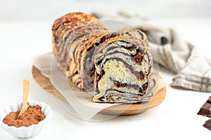 Swirl Brioche Chocolate Babka, Povitica Jewish and Chrismast Bread