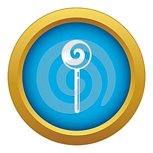 Swirl candy icon blue vector isolated