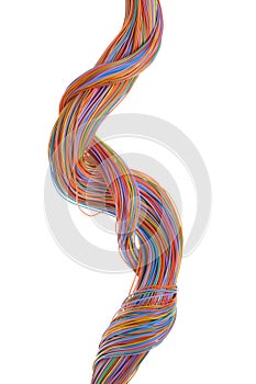 Swirl of computer network cables