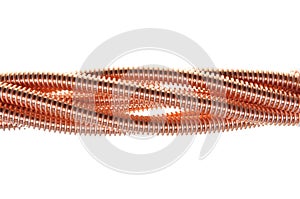 Swirl of copper corrugated pipe