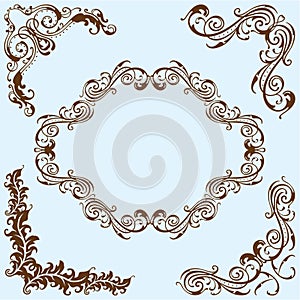 Swirl corner art set