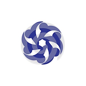 Swirl curves dots rotation logo vector