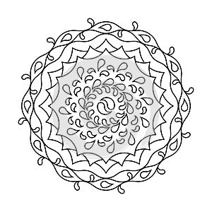 Swirl drops circle vector mandala coloring book