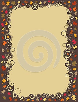 Swirl Fall Leaf Border