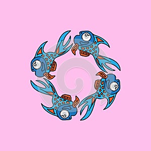 swirl fish vector illustration