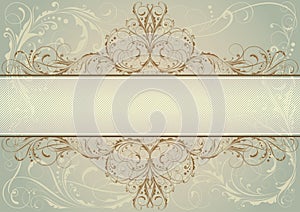 Swirl floral background label