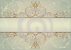 Swirl floral background label photo