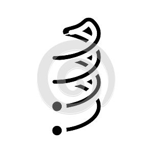 swirl hair pin glyph icon vector illustration