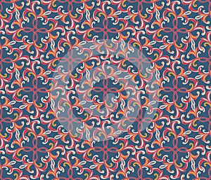 Swirl leaves pattern. Abstract floral geometric ornament