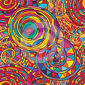 Swirl line full colorful seamless pattern