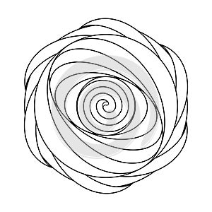 Swirl mirror circle vector mandala coloring book