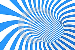 Swirl optical 3D illusion raster illustration. Contrast spiral stripes. Geometric winter torus image with lines, loops.