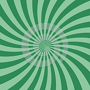 Swirl Retro Sunburst Green Spiral Flat Design Background