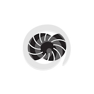 swirl simple geometric turbine motion rotation logo vector
