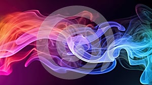 swirl smoke on multicolor neon white background, tight in the frame, pale bright color style