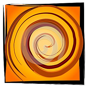 Swirl Spiral Tile - Gold Black