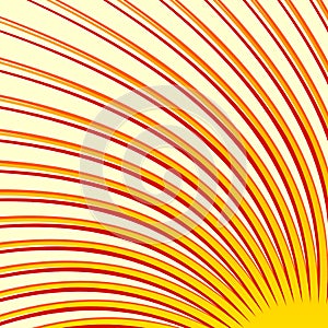 Swirl, spiral tricolor background. Radial thin rotating lines.